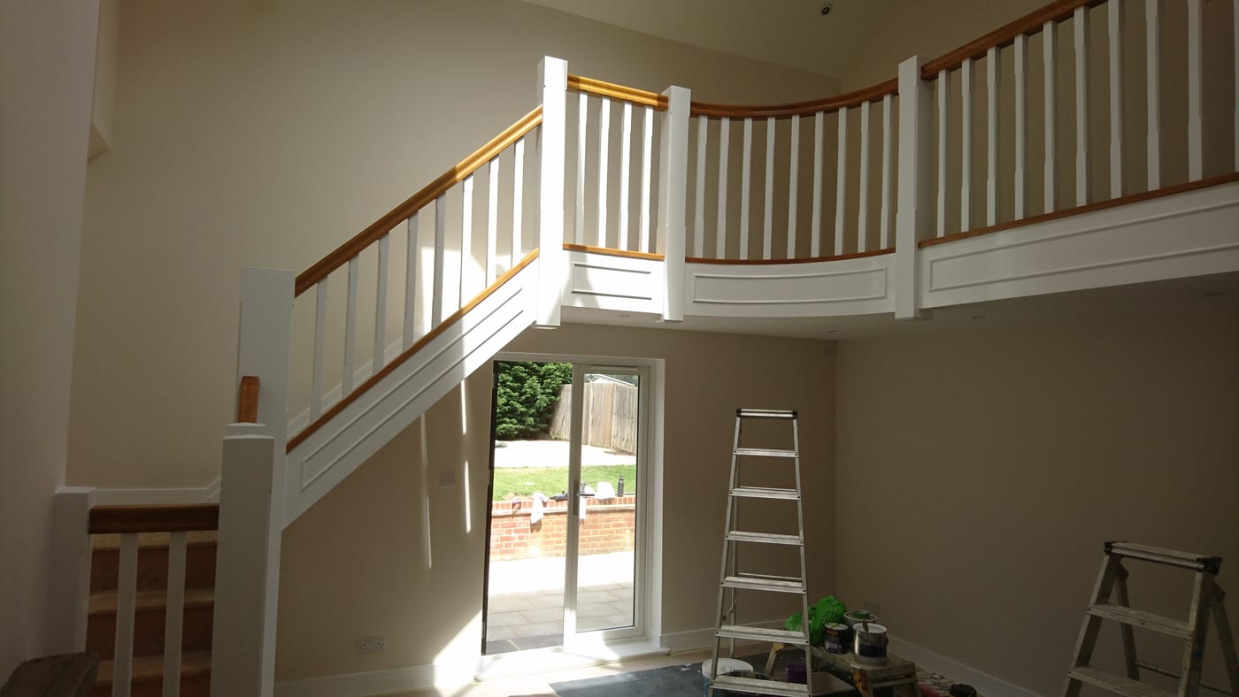 Bespoke Staircase and Curved Landing — bespoke staircases by Taylor Made Carpentry, West Sussex